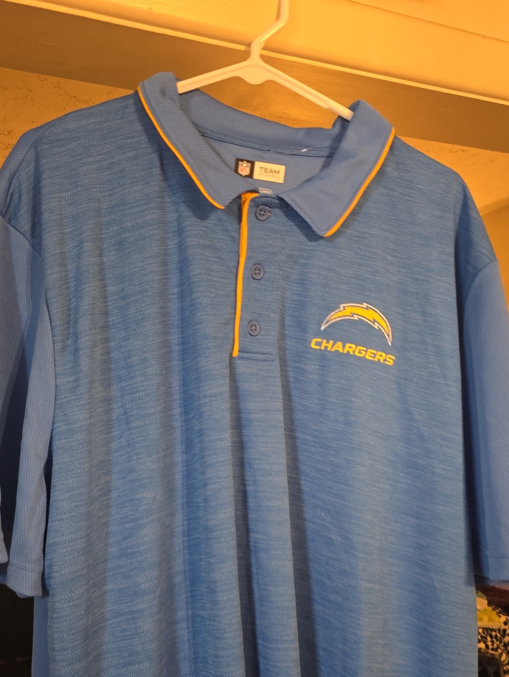 NFL Chargers Blue Polo with Yellow Trim